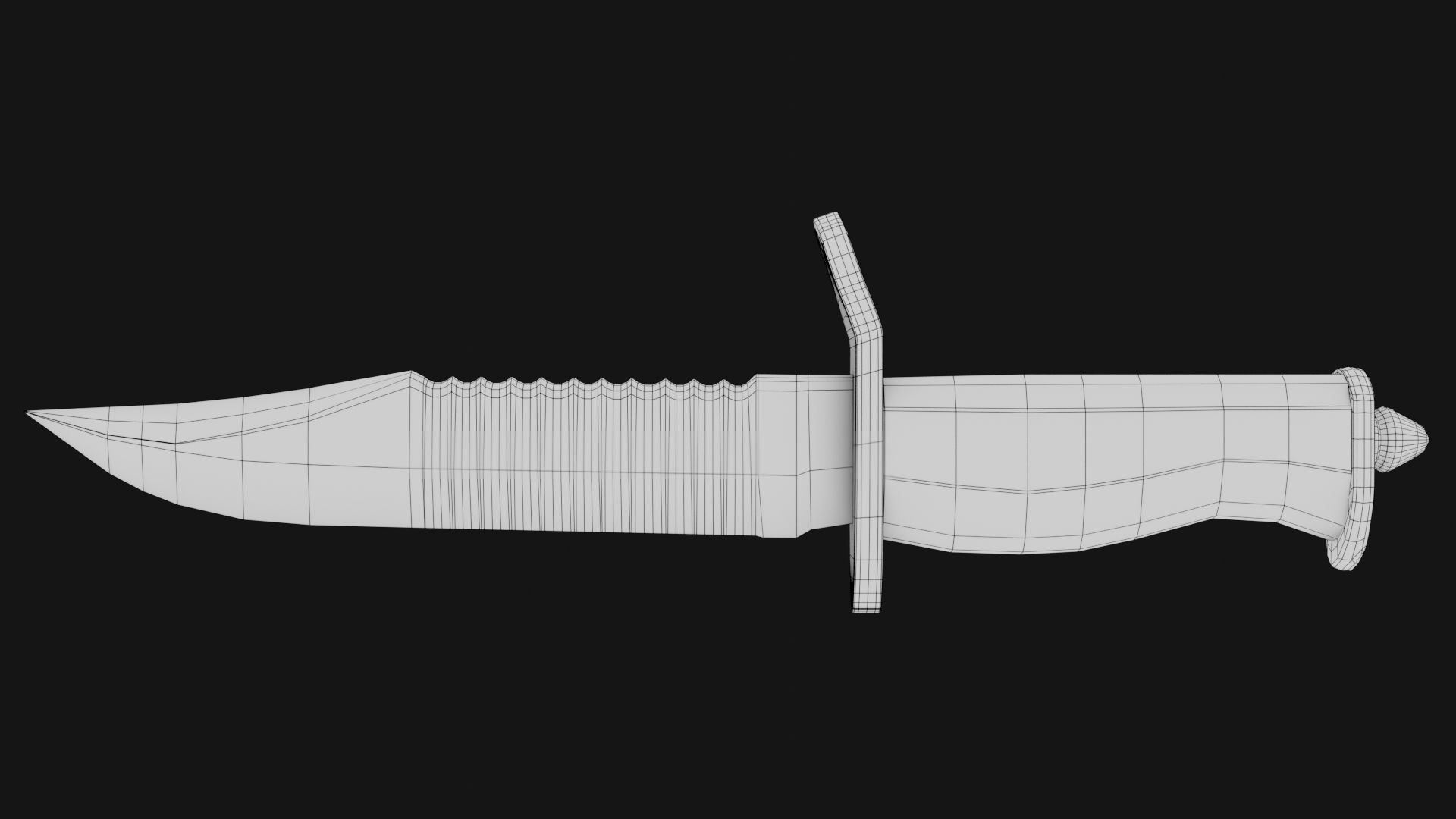 Combat Knife Low-Poly 3D Model  Low-poly 3D model_5