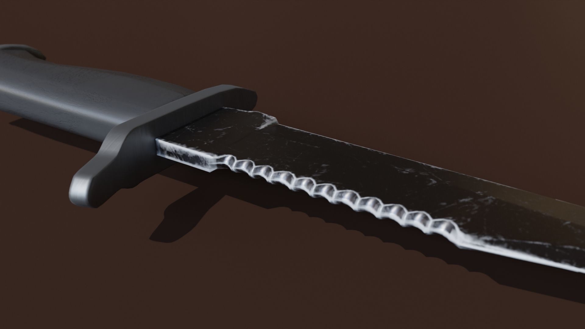 Combat Knife Low-Poly 3D Model  Low-poly 3D model_1
