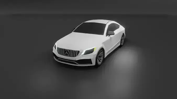 Mercedes c63 AMG coupe 2020 low poly 3D model