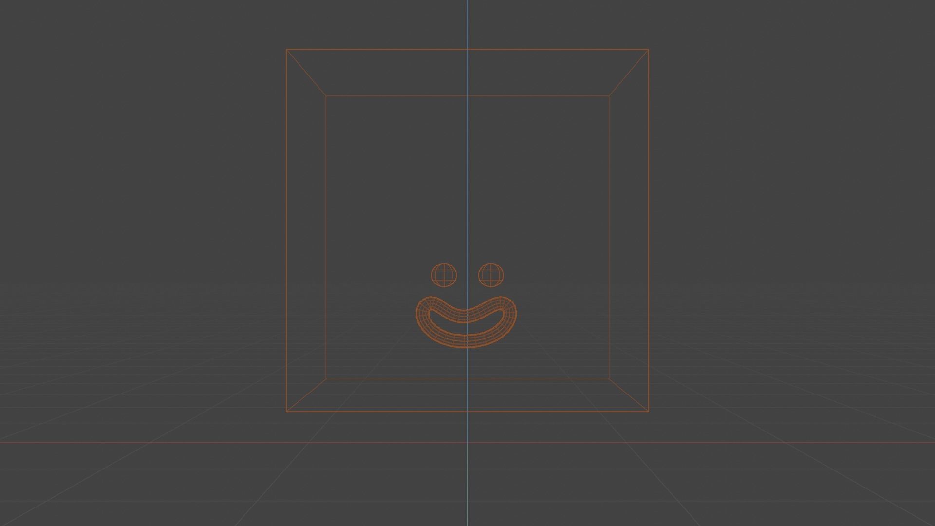 Happy Default Cube Orange - Funny Cartoon Style Lowpoly Low-poly 3D model_9