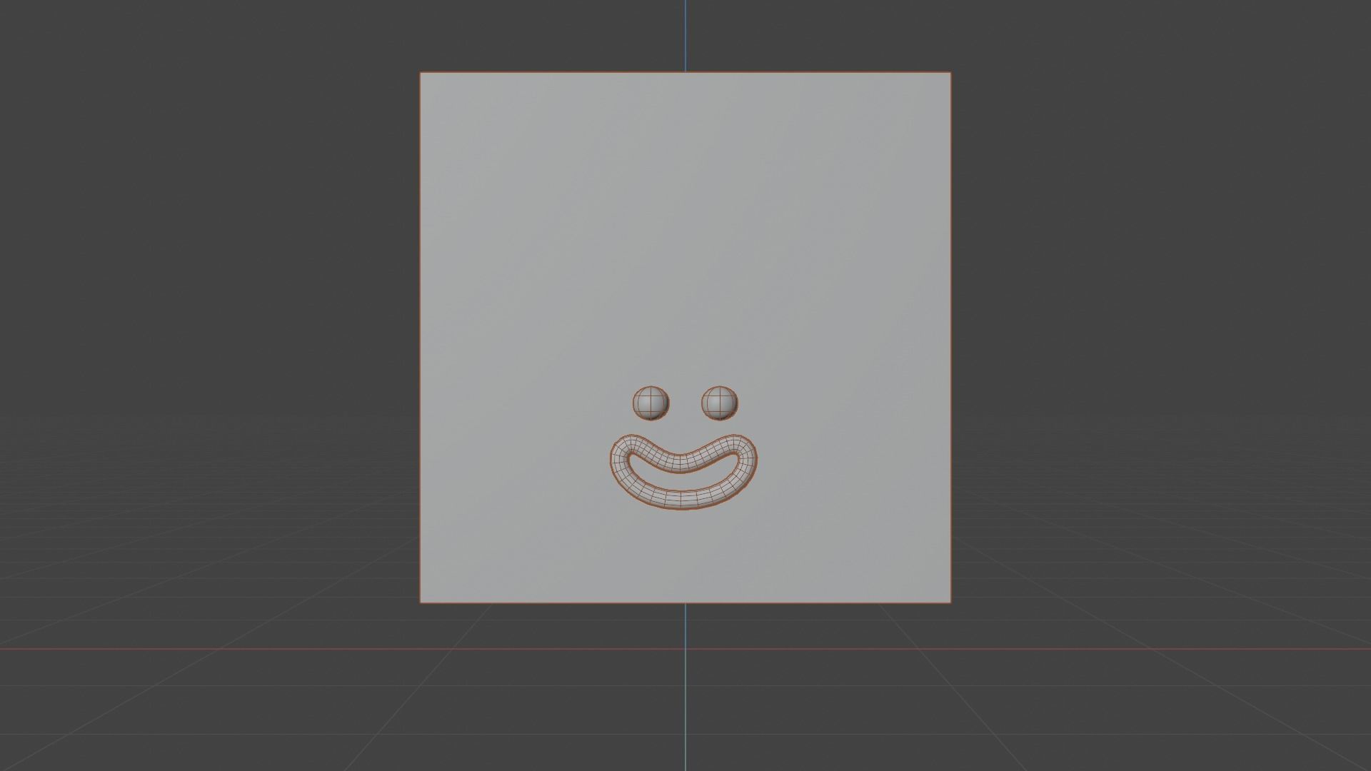 Happy Default Cube Orange - Funny Cartoon Style Lowpoly Low-poly 3D model_5