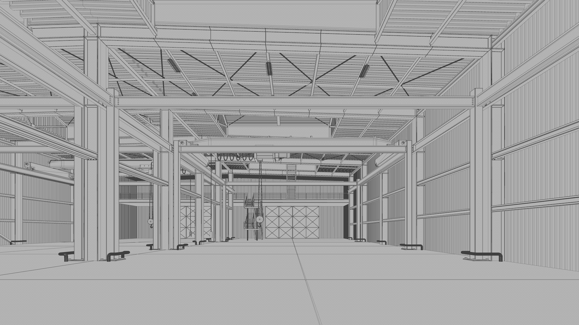 Warehouse Interior - Exterior 3D model_22