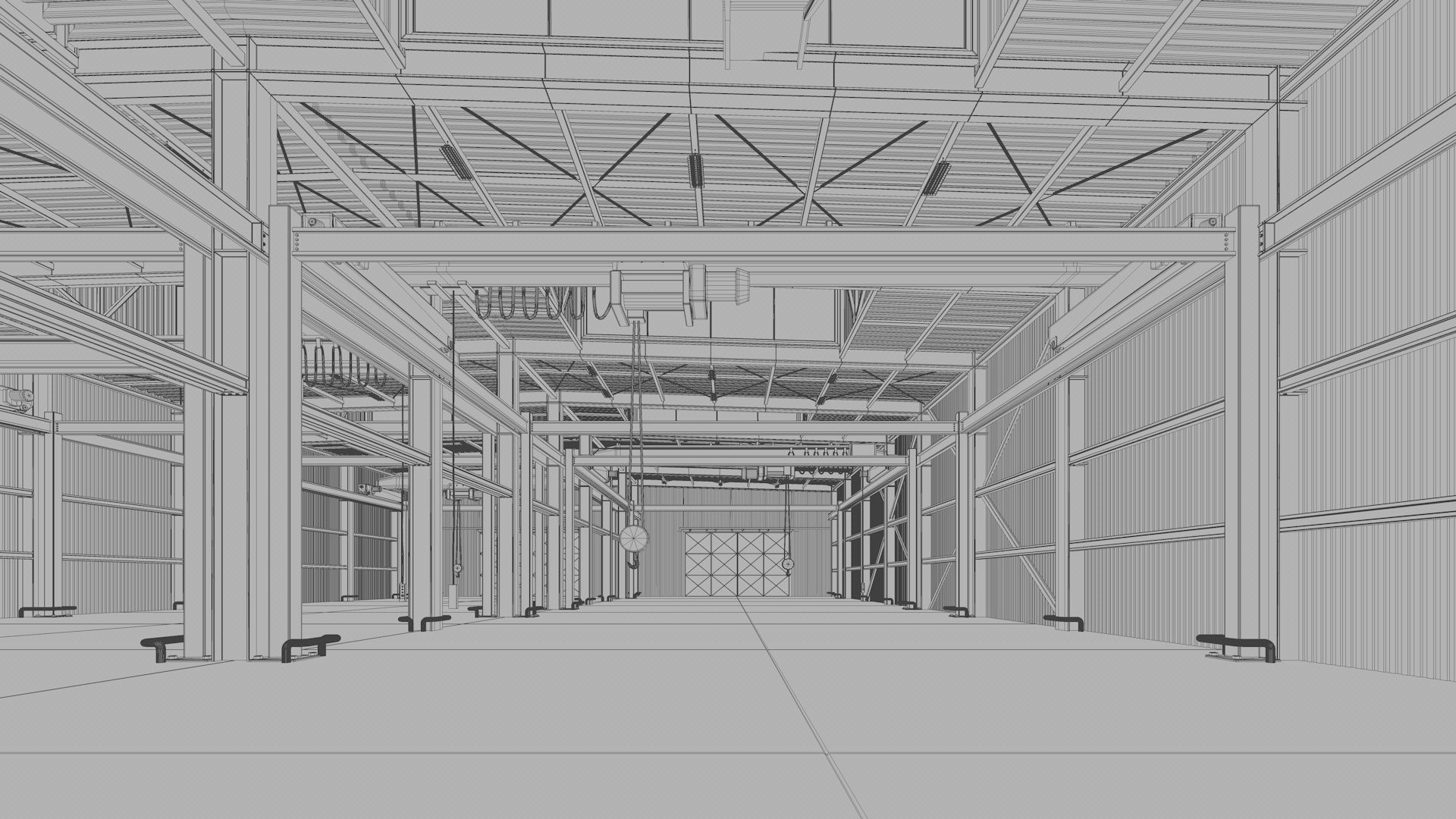 Warehouse Interior - Exterior 3D model_23