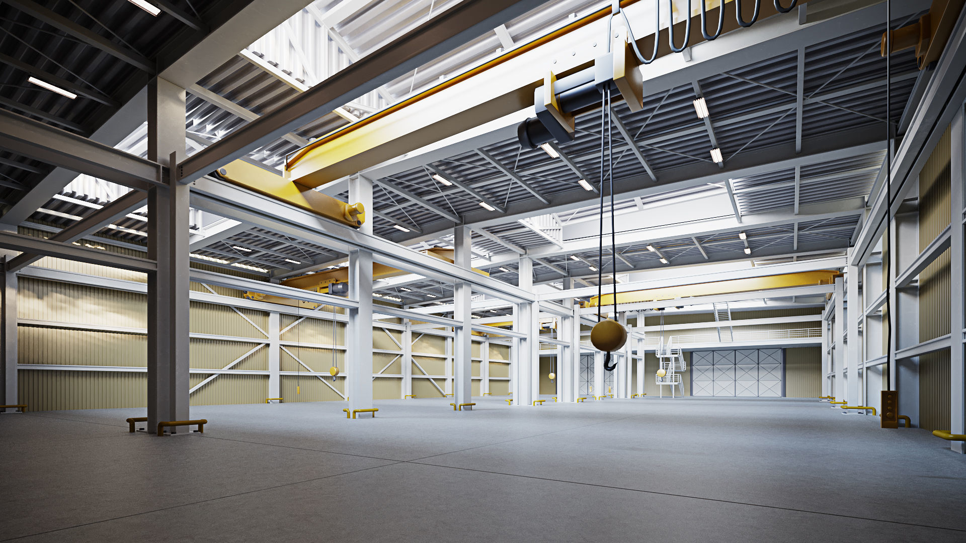 Warehouse Interior - Exterior 3D model_2