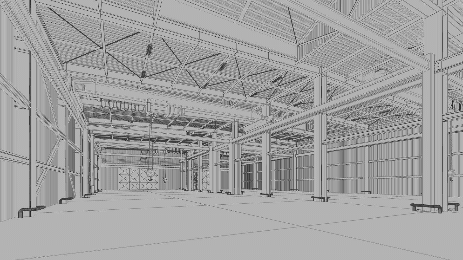 Warehouse Interior - Exterior 3D model_21