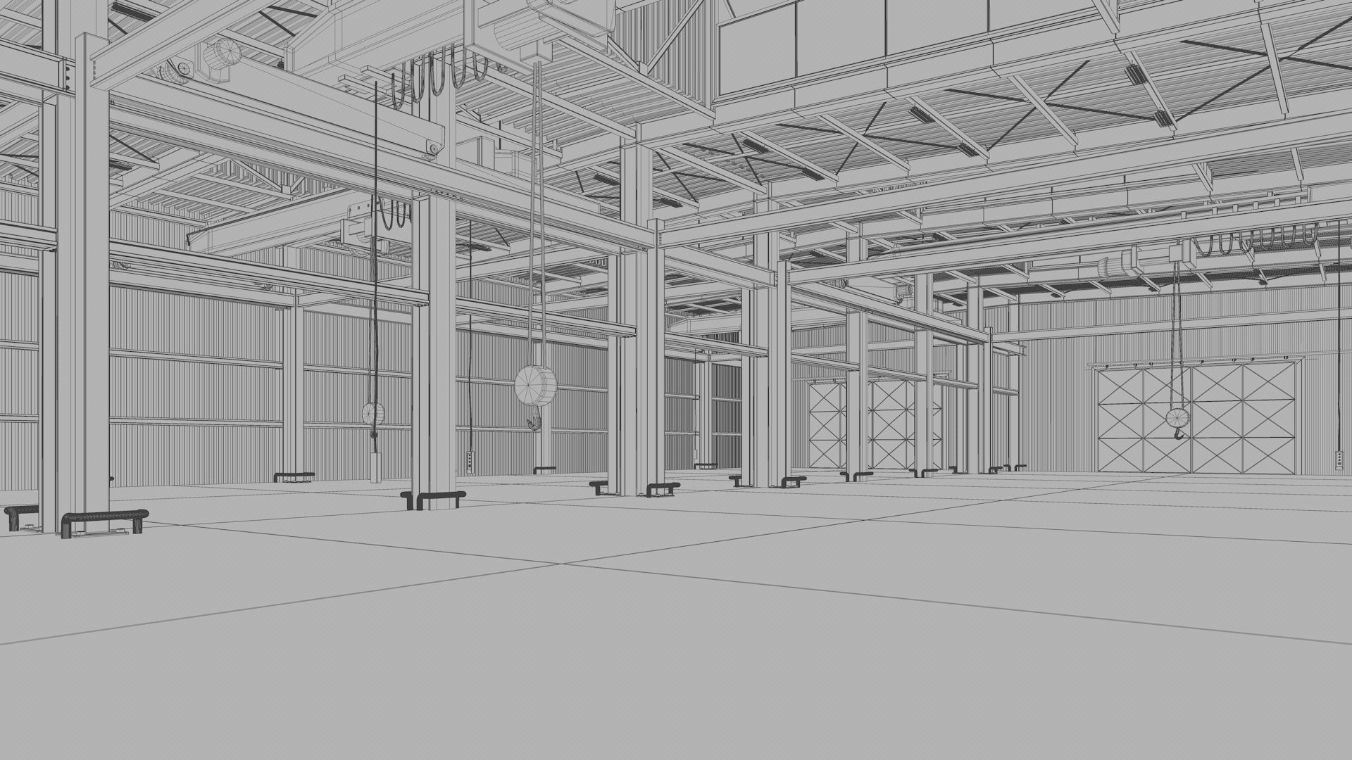 Warehouse Interior - Exterior 3D model_18