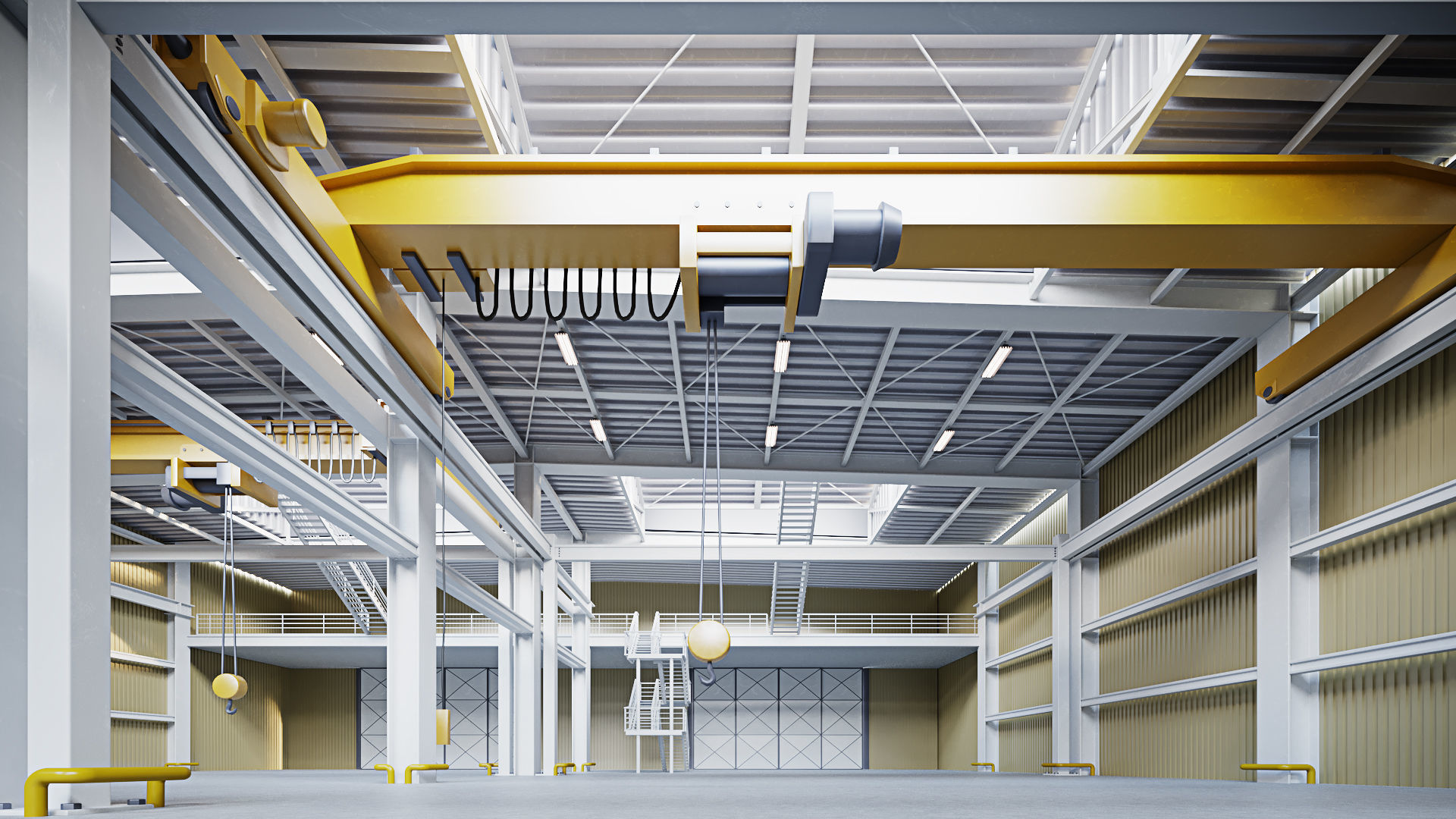 Warehouse Interior - Exterior 3D model_10