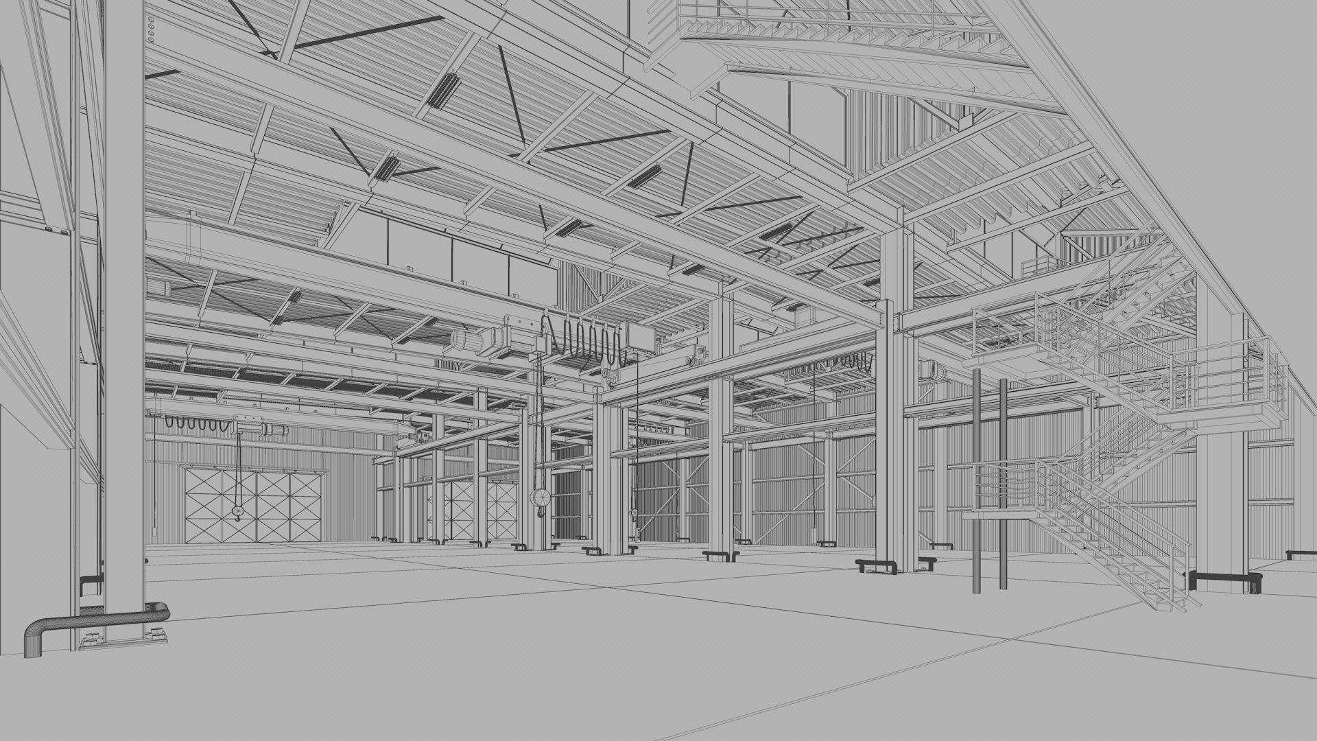 Warehouse Interior - Exterior 3D model_19