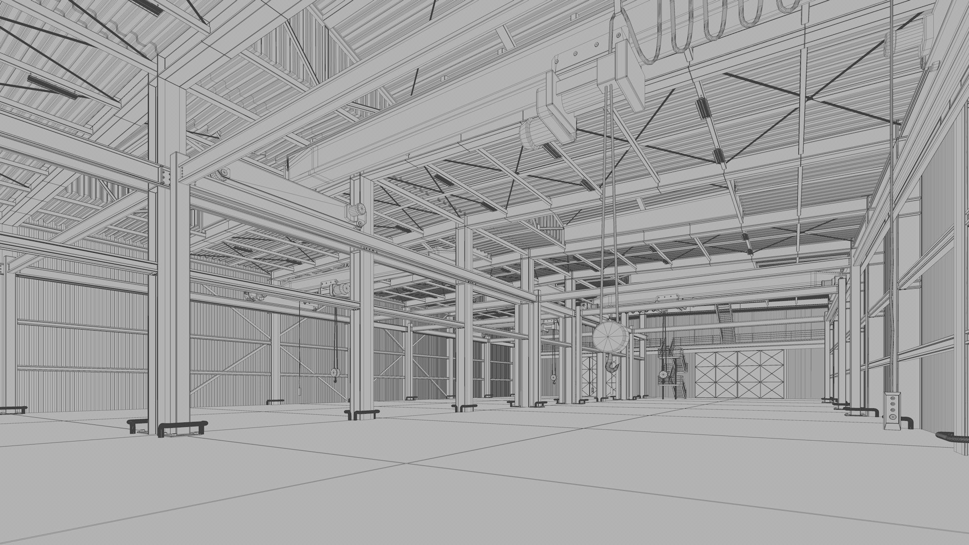 Warehouse Interior - Exterior 3D model_20