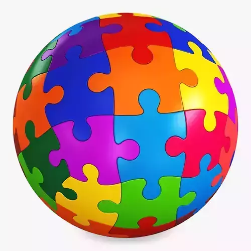 Colored Sphere Puzzle v 3 3D model