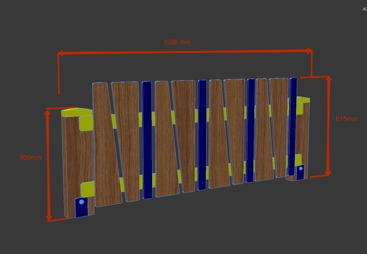 Playground decorative fence  3D model_8
