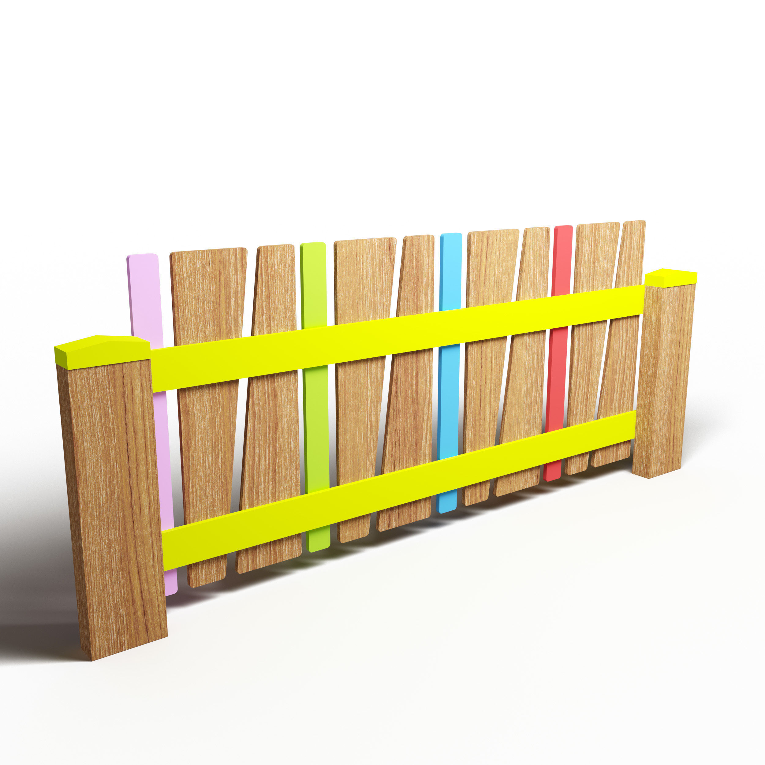 Playground decorative fence  3D model_4