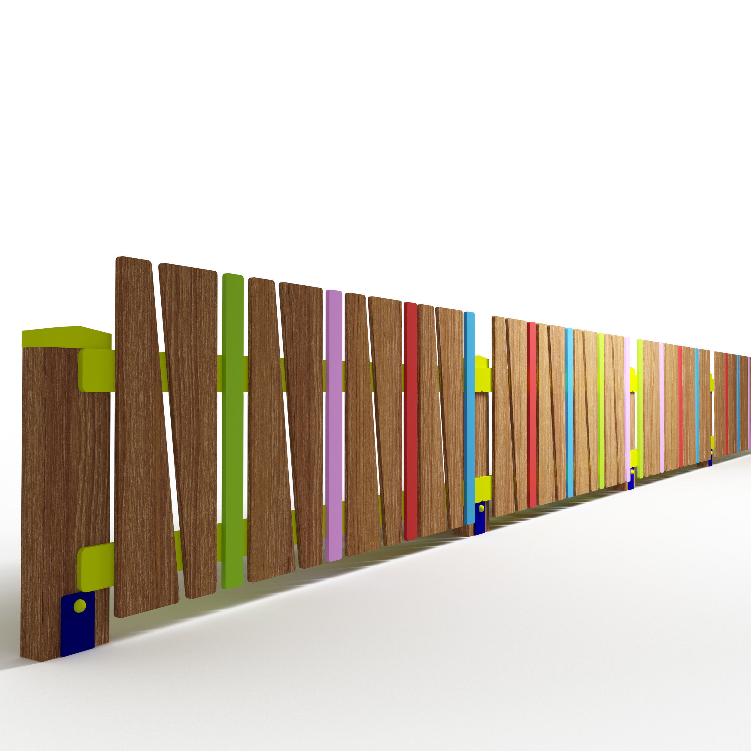 Playground decorative fence  3D model_5