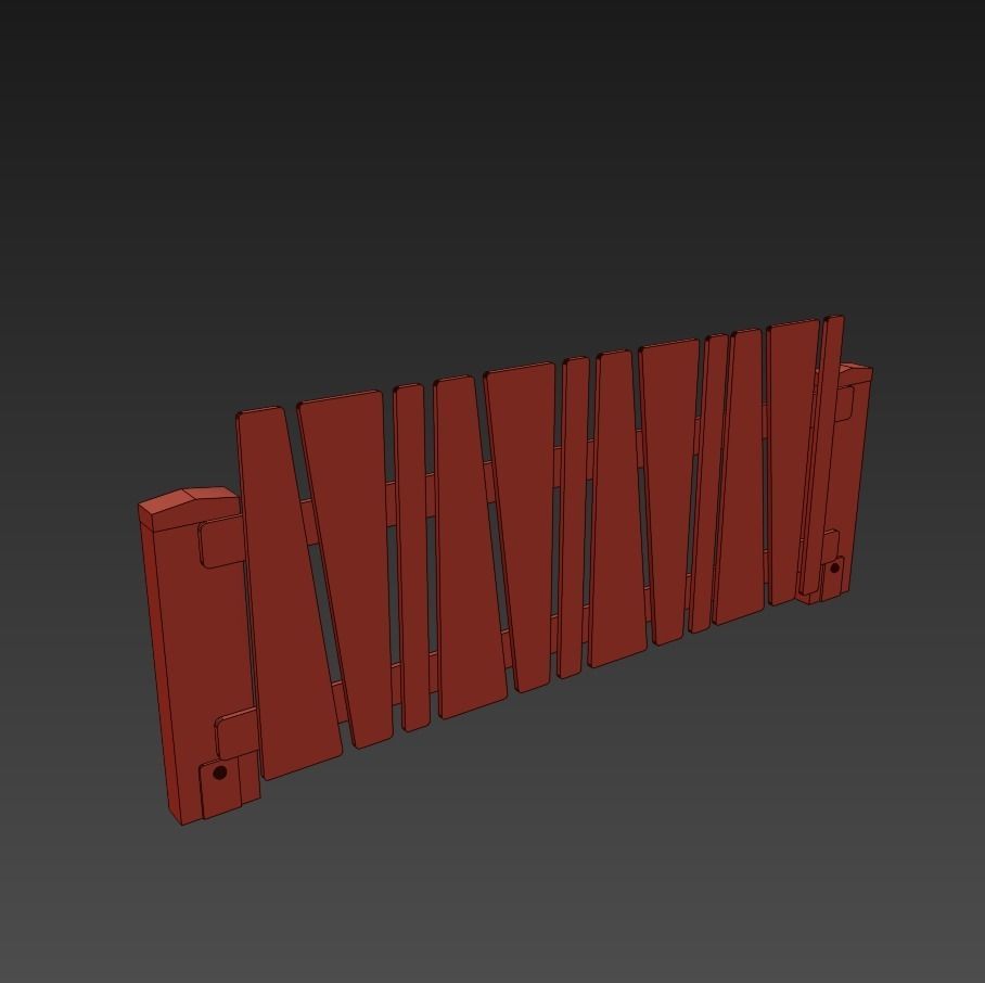 Playground decorative fence  3D model_6