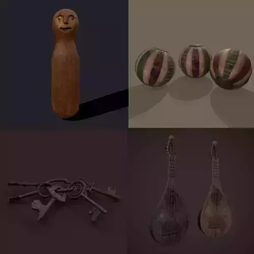 Medieval Prop Mix Seven 3D Model Collection