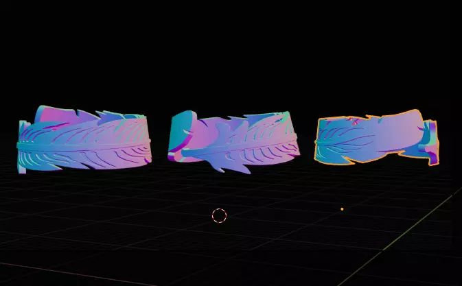 Feather Ring 3D print model_0