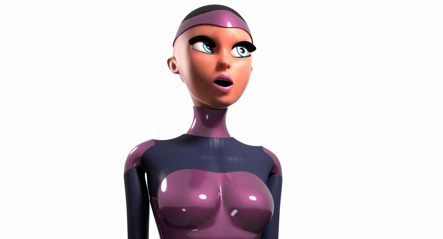 Sci-fi girl Rigged Low-poly 3D model_19