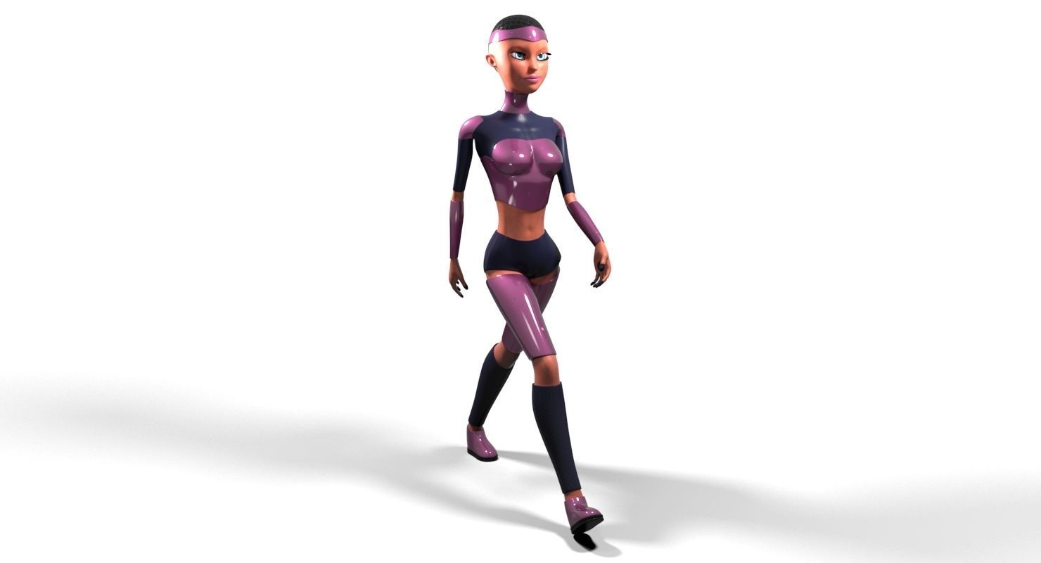 Sci-fi girl Rigged Low-poly 3D model_18