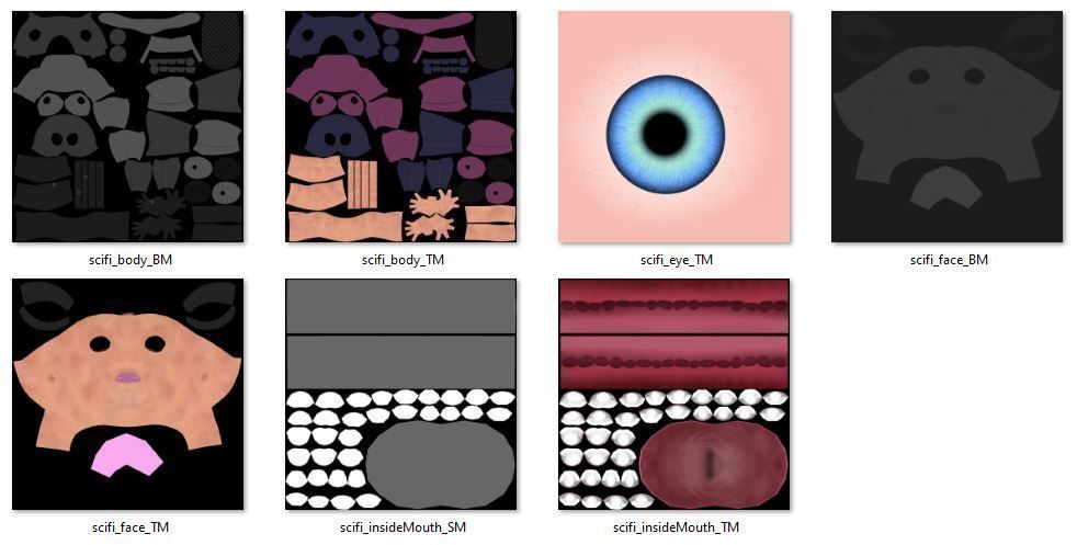 Sci-fi girl Rigged Low-poly 3D model_26