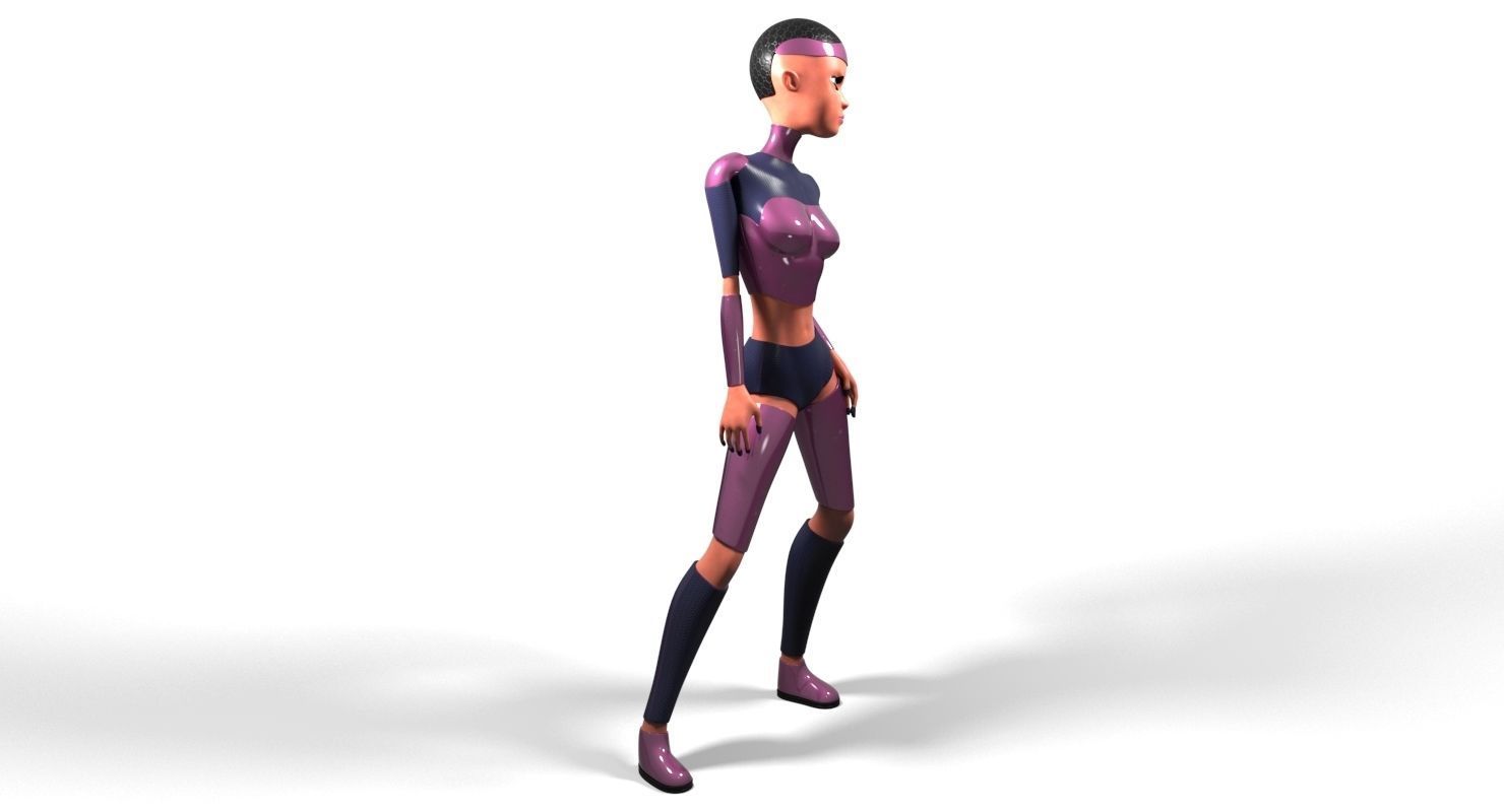 Sci-fi girl Rigged Low-poly 3D model_14