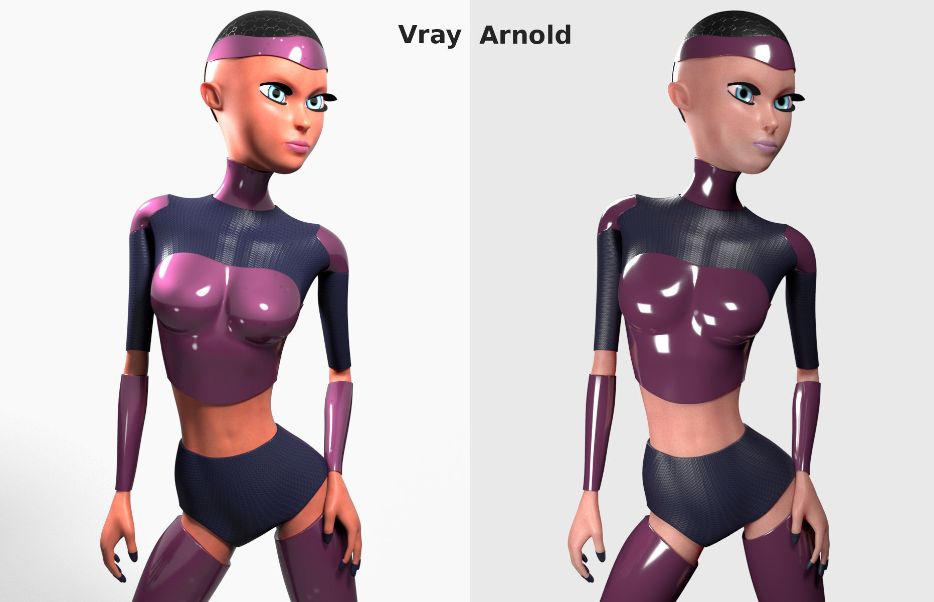Sci-fi girl Rigged Low-poly 3D model_5
