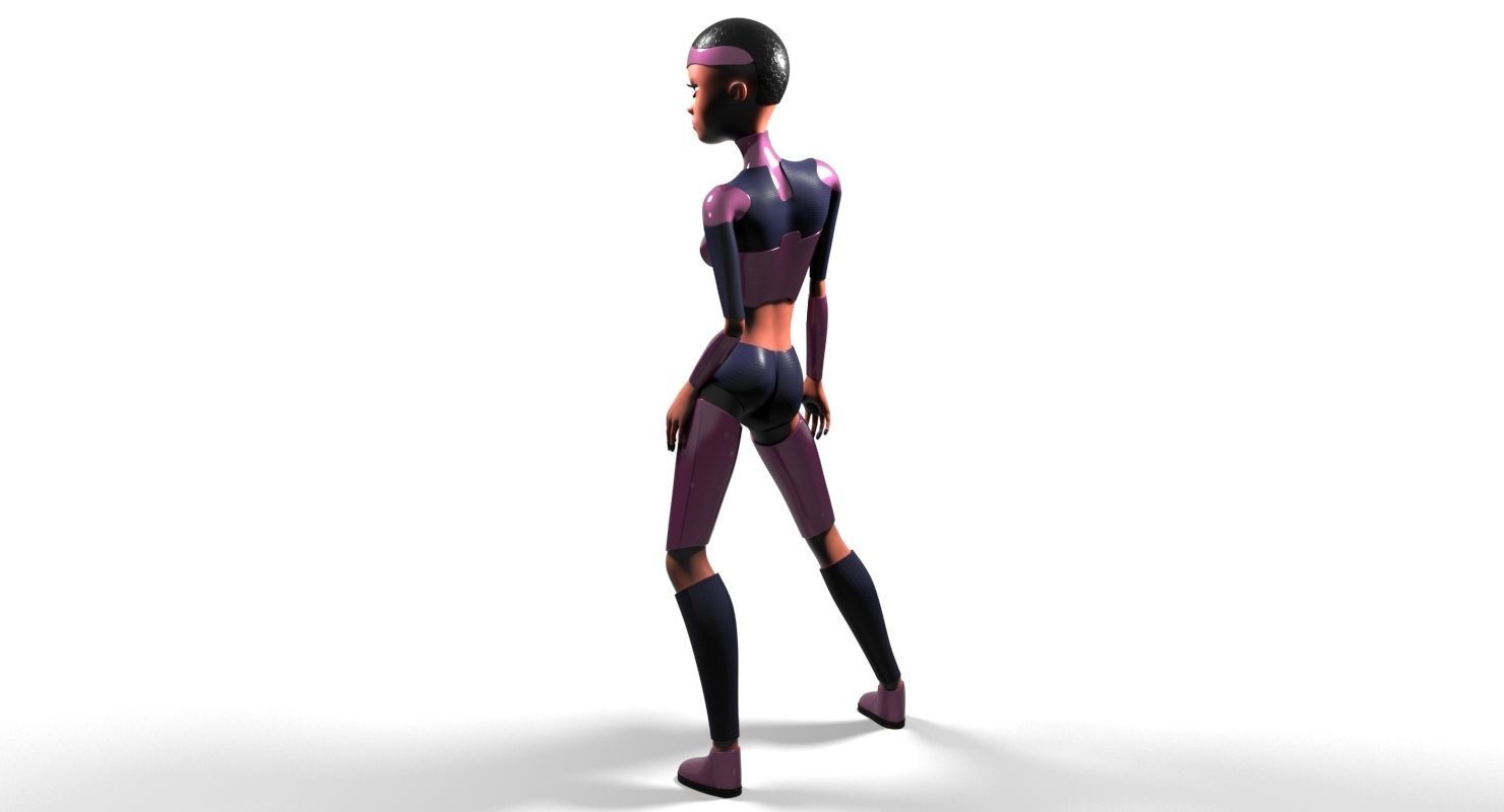Sci-fi girl Rigged Low-poly 3D model_21