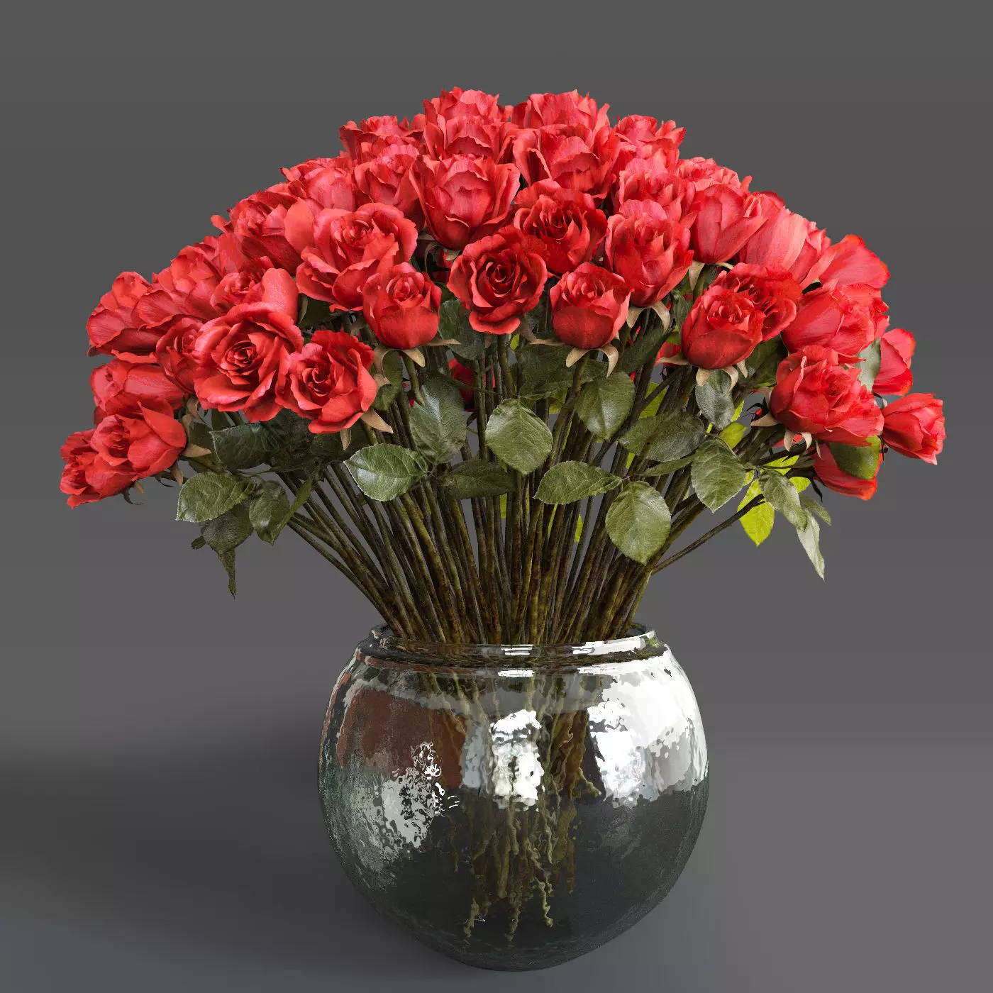 Bouquet of red roses 3D model_0