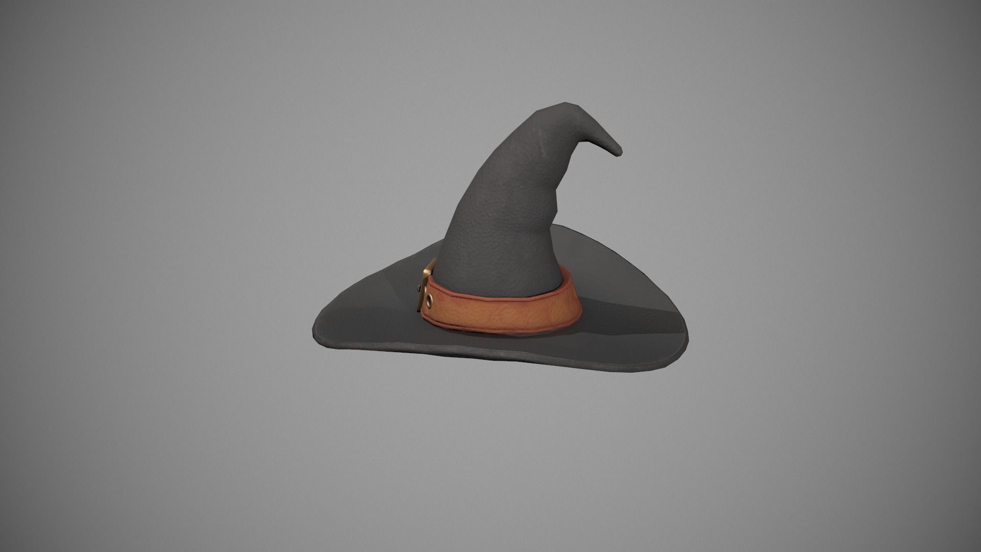 Witch Hat - Orange Strap Low-poly 3D model_2