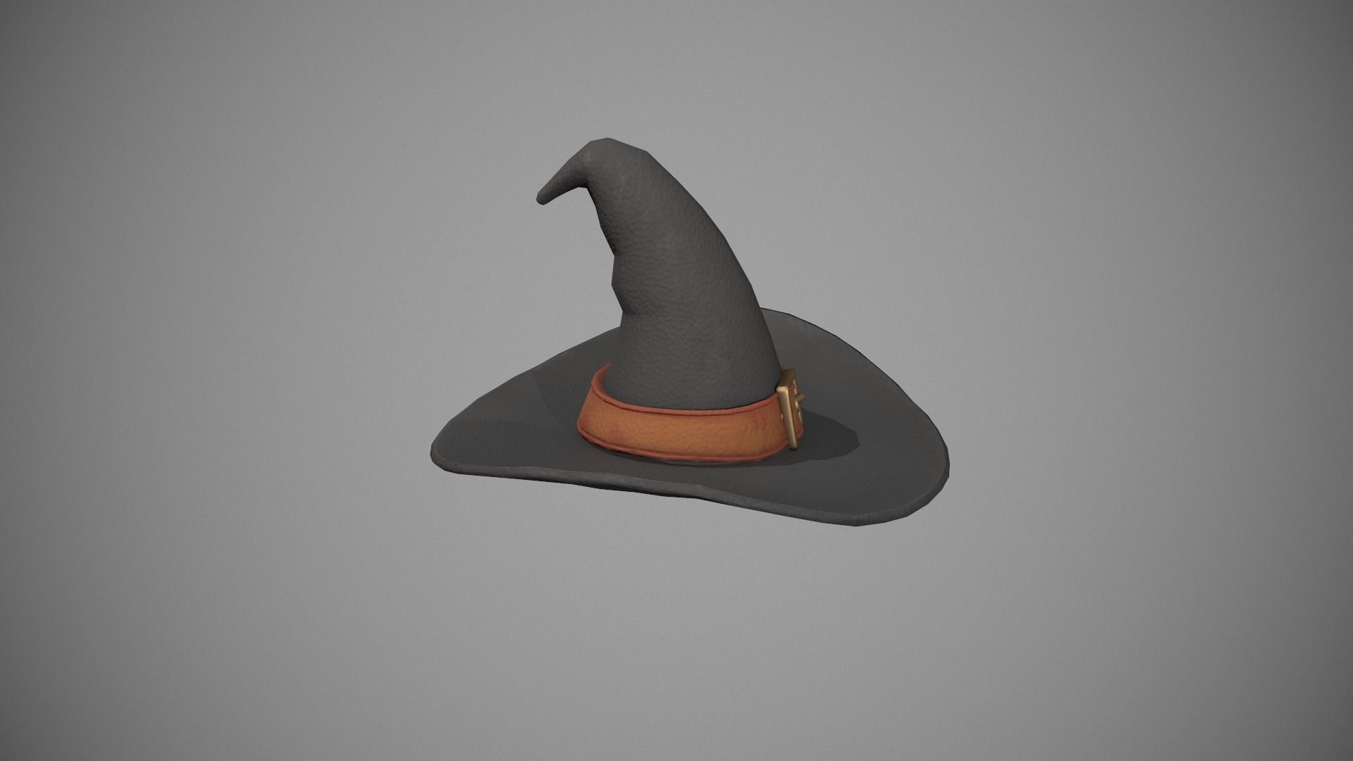 Witch Hat - Orange Strap Low-poly 3D model_6