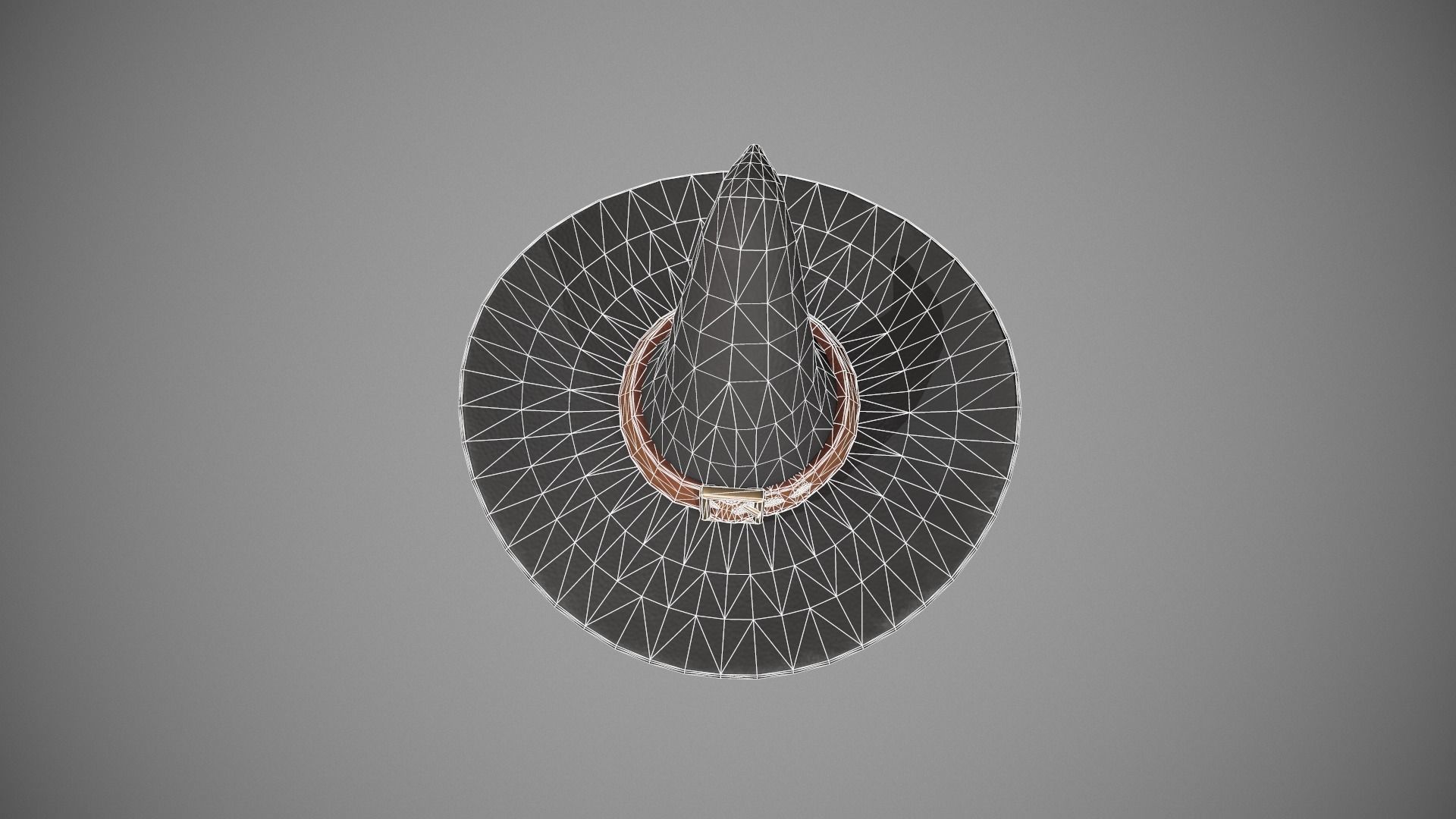 Witch Hat - Orange Strap Low-poly 3D model_18