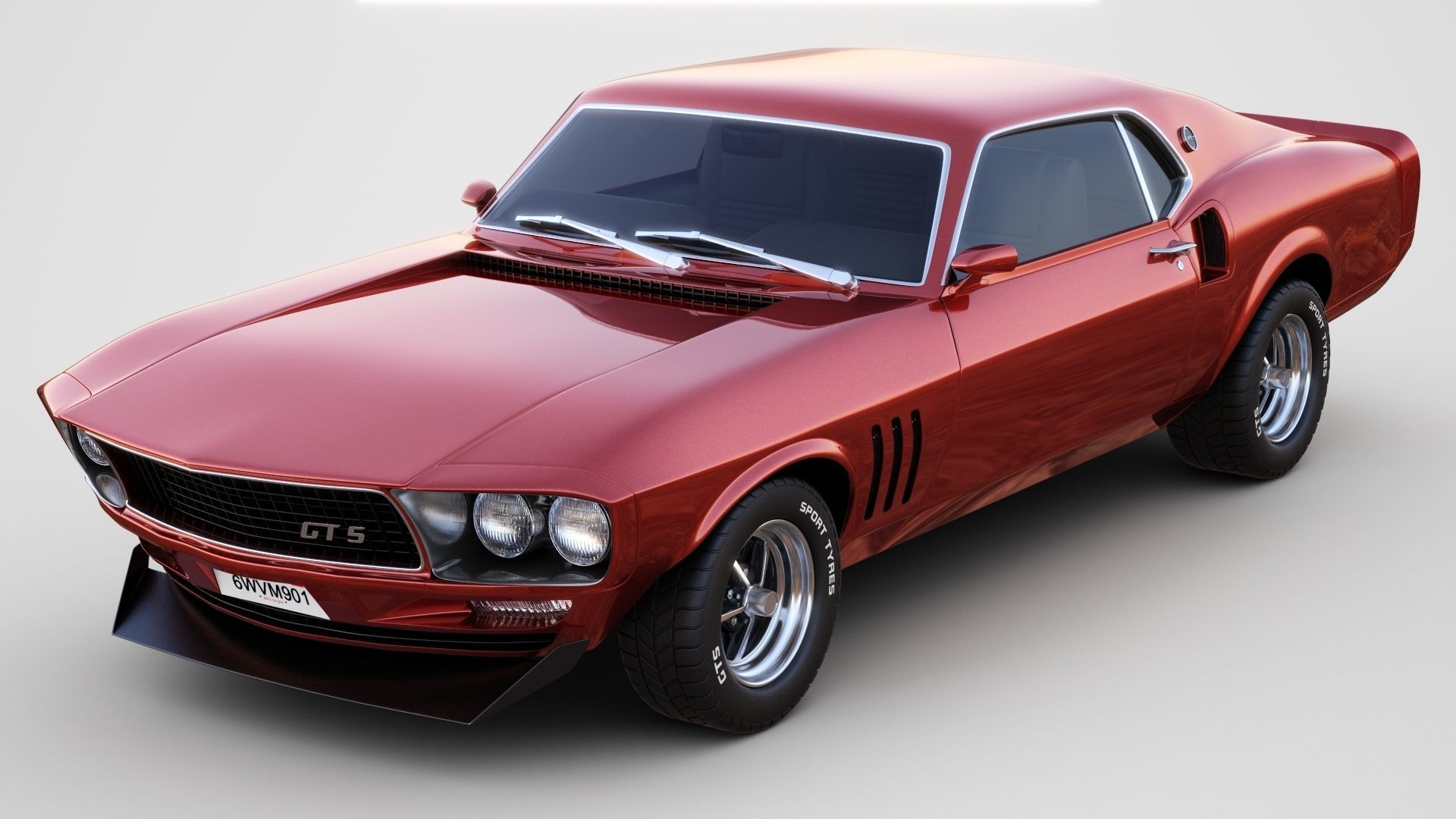 Generic Muscle Car 3D model_1