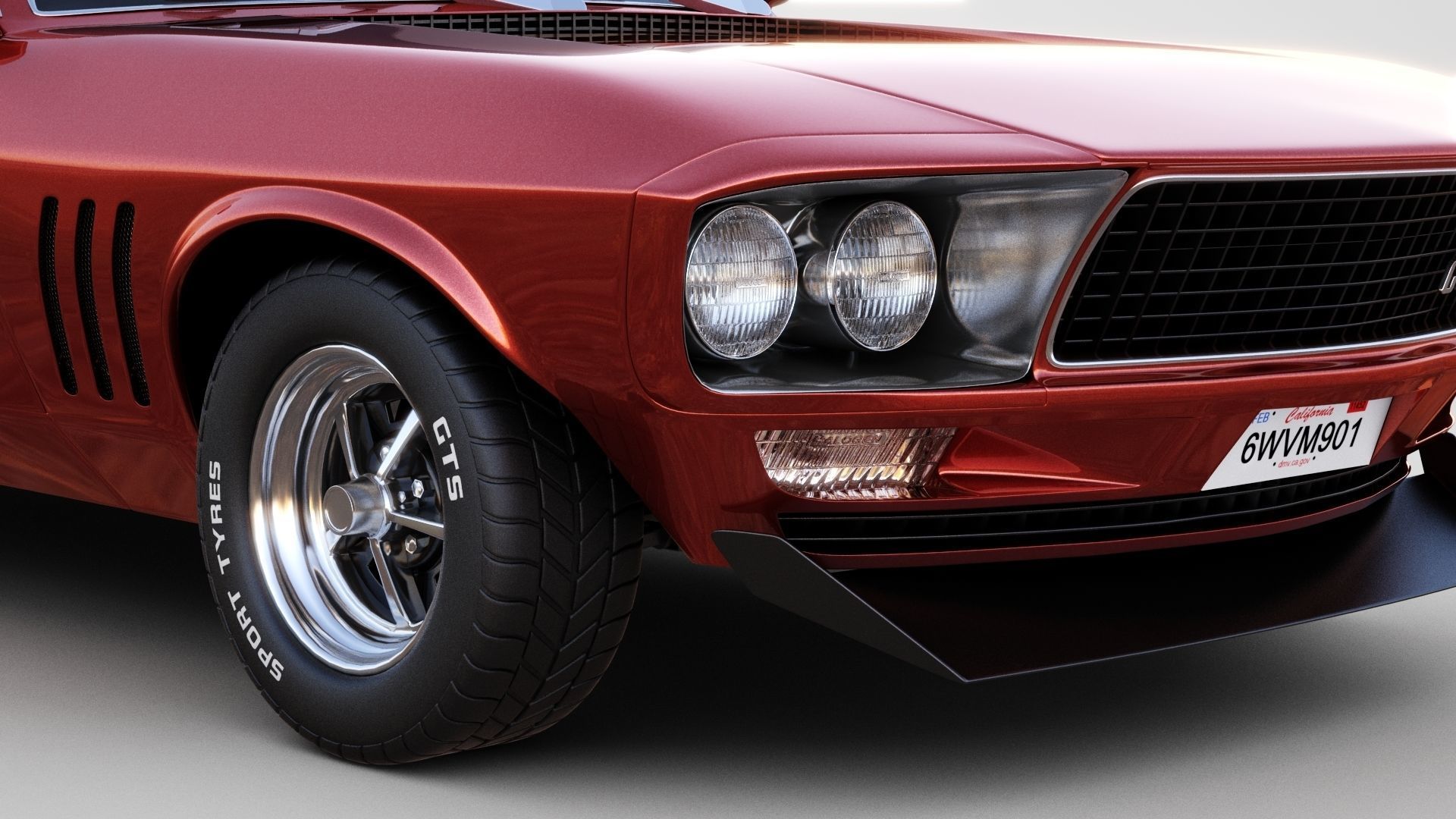 Generic Muscle Car 3D model_8