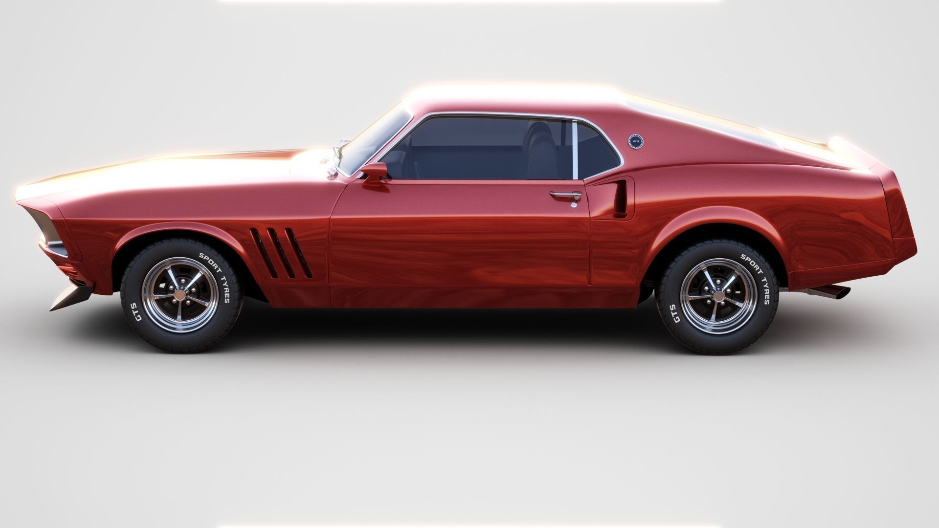 Generic Muscle Car 3D model_2