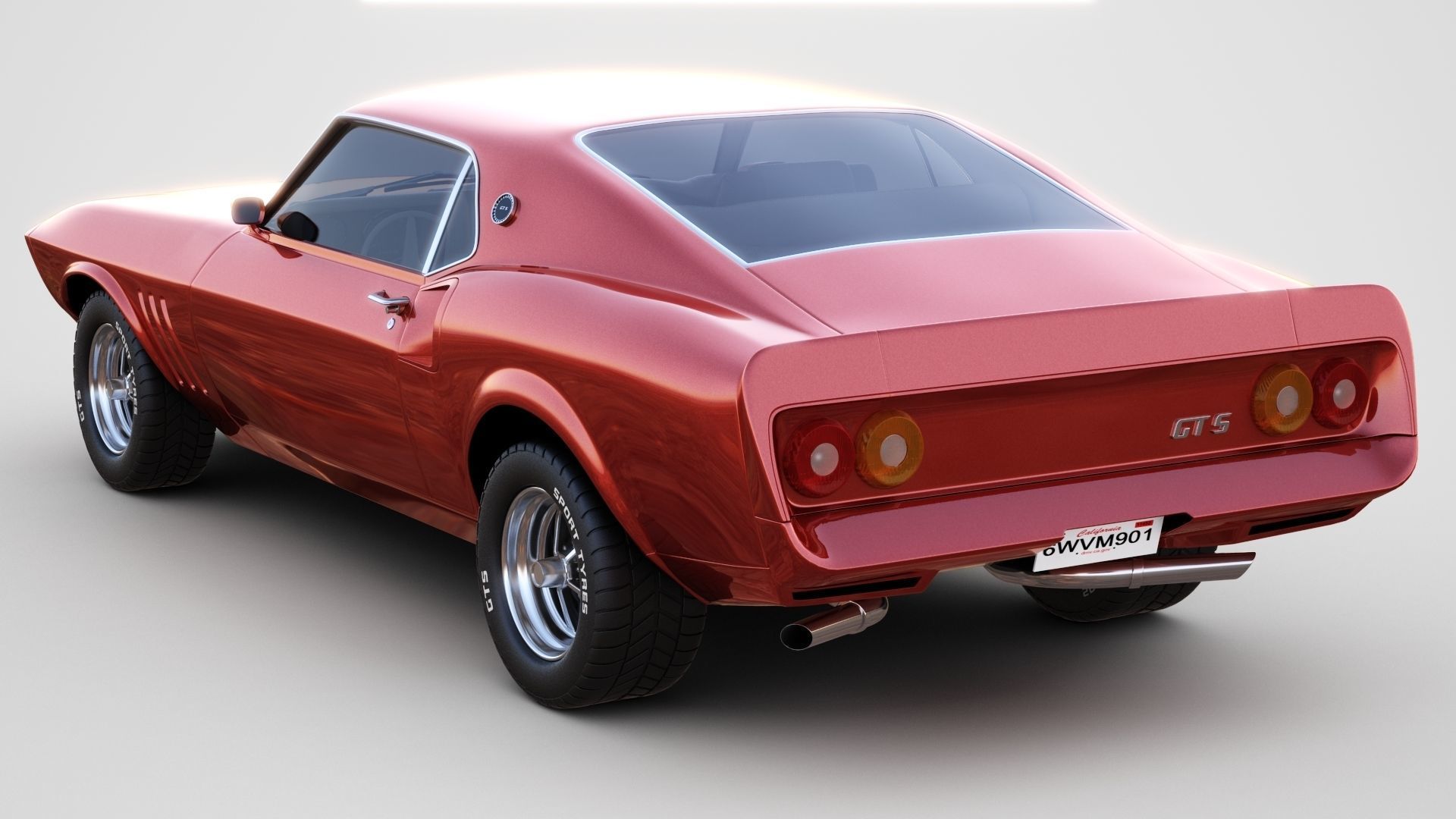 Generic Muscle Car 3D model_3
