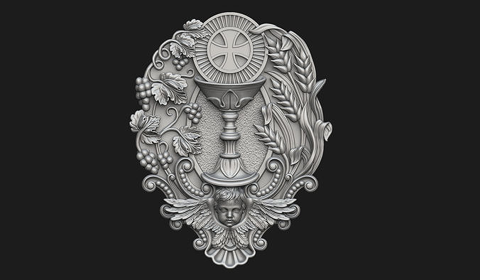 Holy Communion Medallion 3D print model
