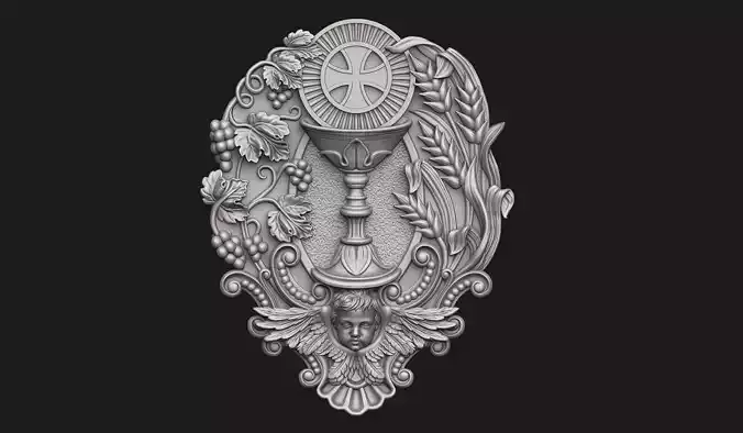 Holy Communion Medallion 3D print model