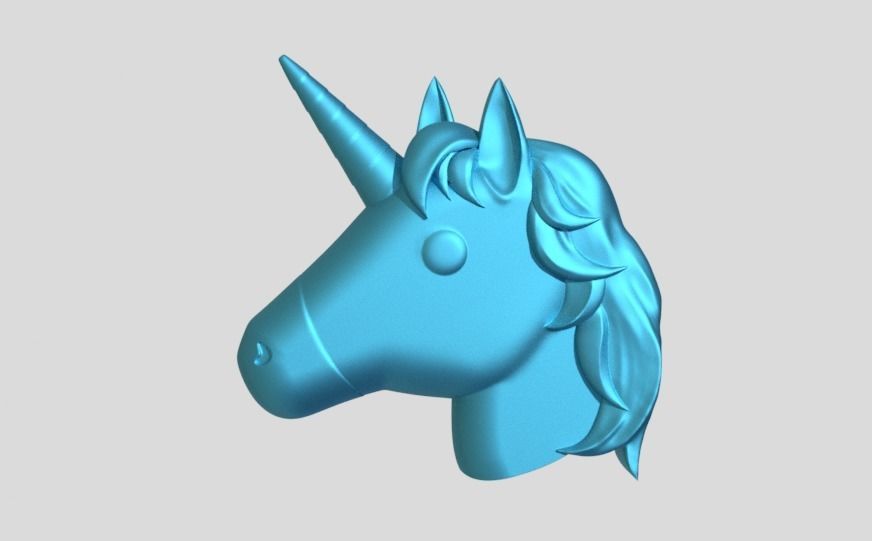 Unicorn Emoji Accurate and 3D printable Model 3D print model_1