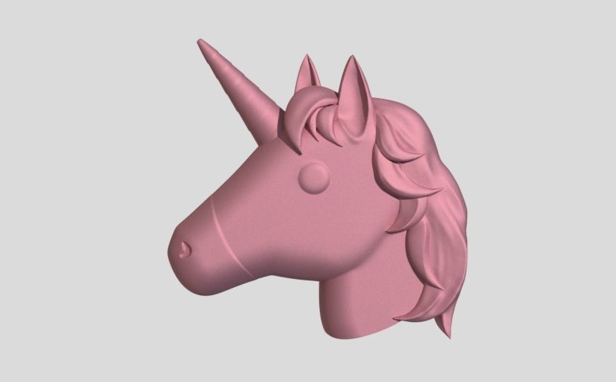 Unicorn Emoji Accurate and 3D printable Model 3D print model_2