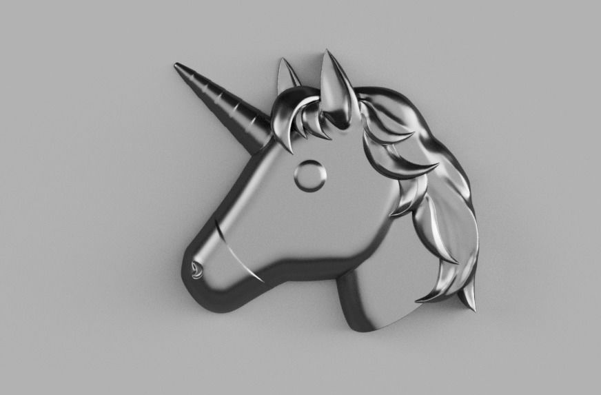 Unicorn Emoji Accurate and 3D printable Model 3D print model_4