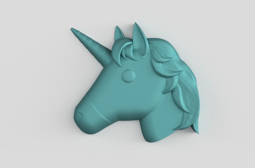 Unicorn Emoji Accurate and 3D printable Model 3D print model_5