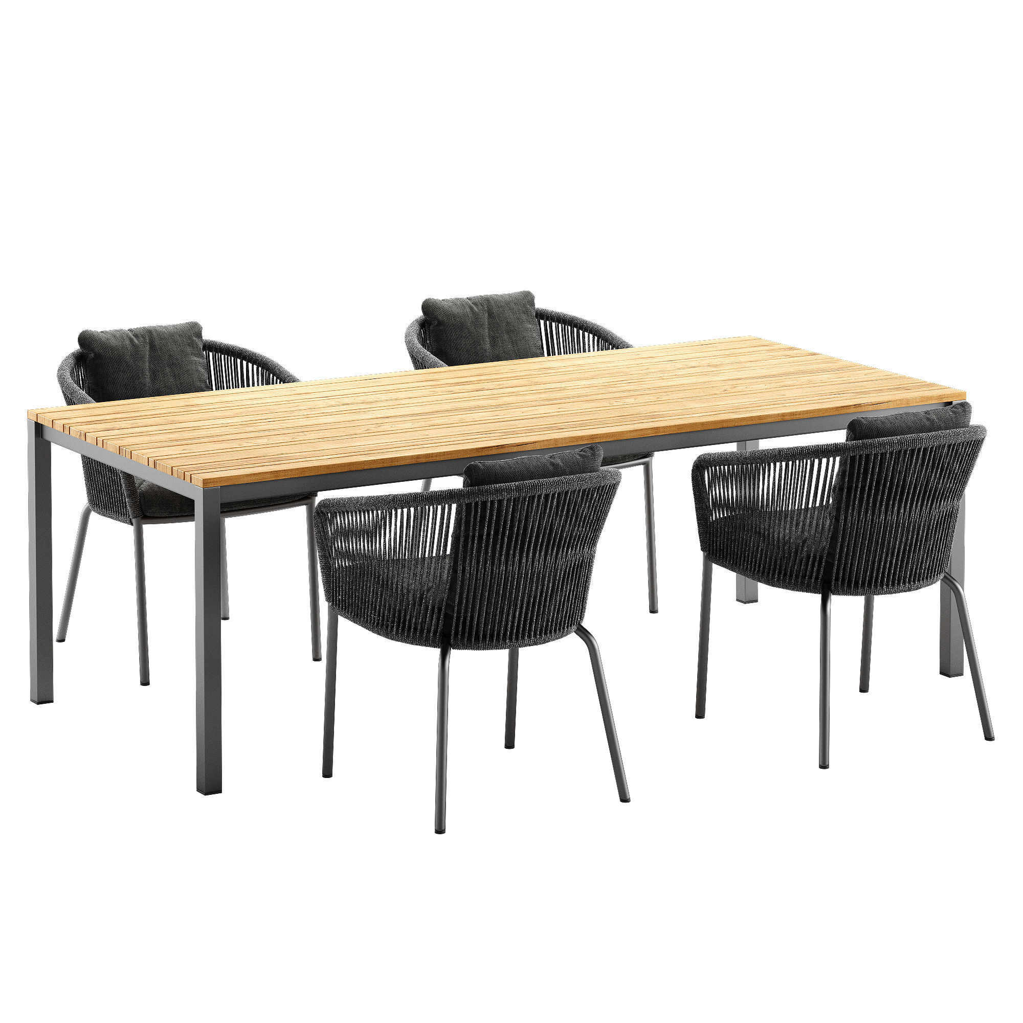 Solpuri Loop chair Classic Alu table set 3D model_4