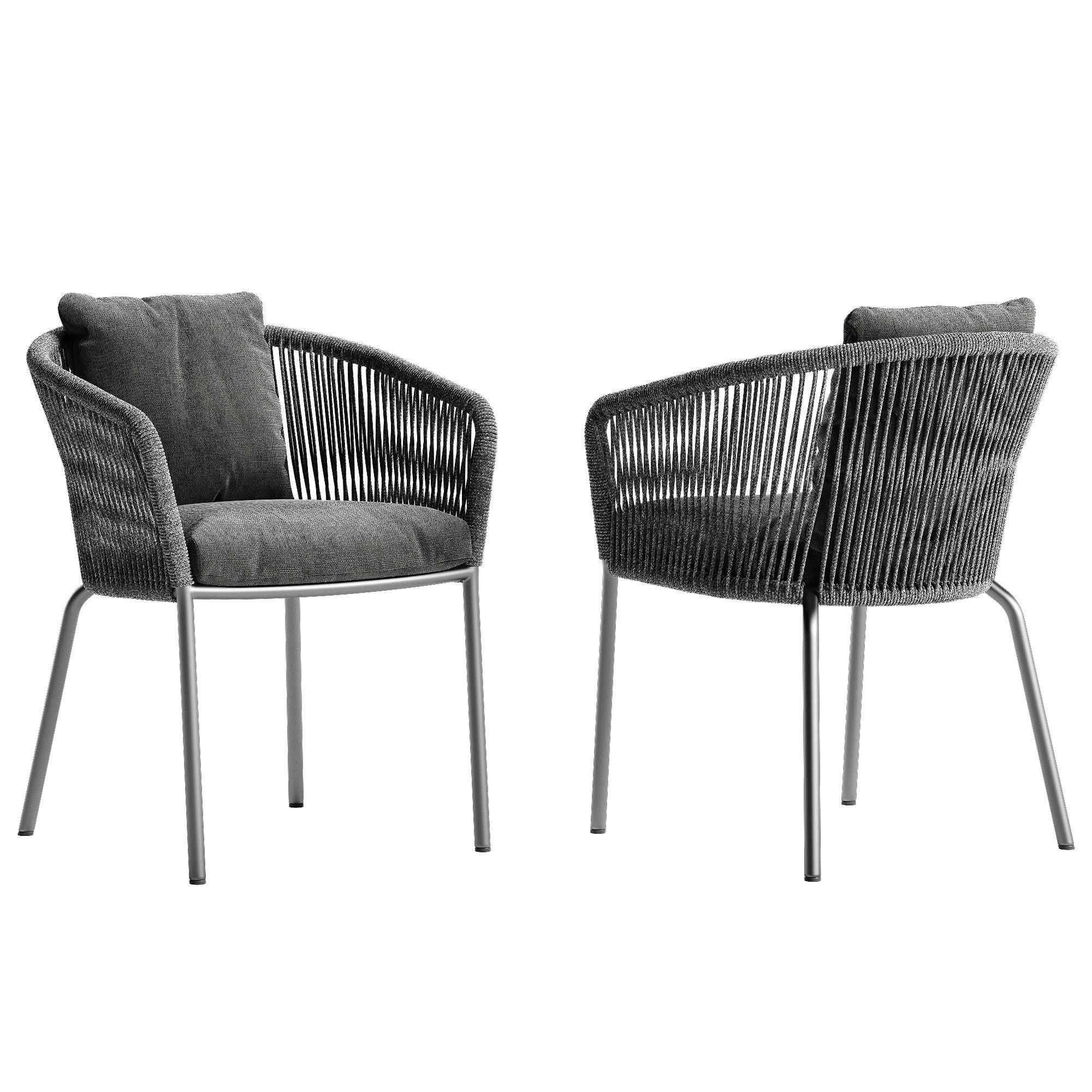 Solpuri Loop chair Classic Alu table set 3D model_7