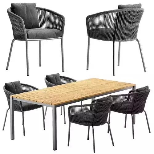 Solpuri Loop chair Classic Alu table set 3D model