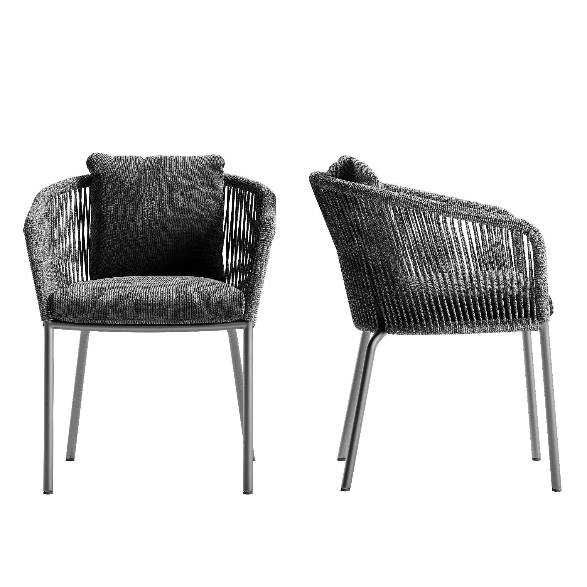 Solpuri Loop chair Classic Alu table set 3D model_6