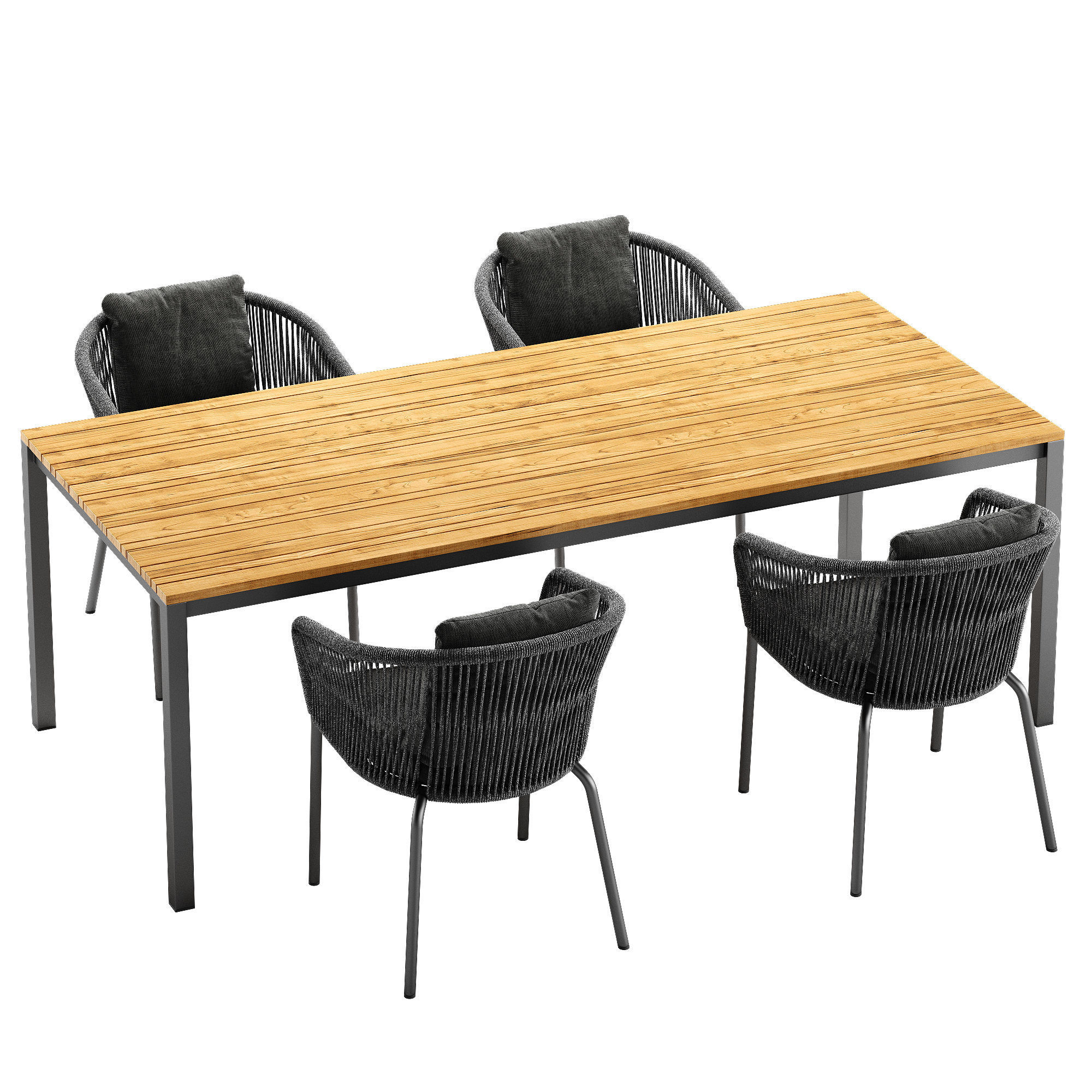 Solpuri Loop chair Classic Alu table set 3D model_2