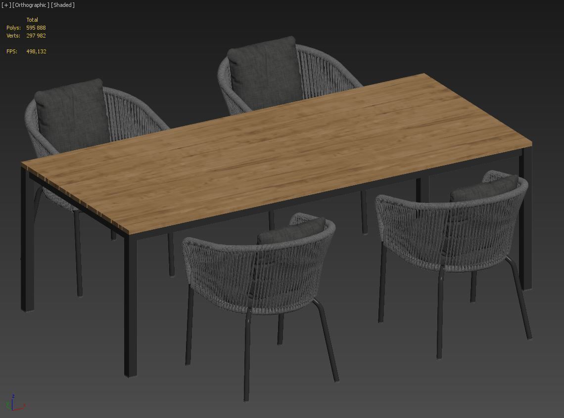 Solpuri Loop chair Classic Alu table set 3D model_1