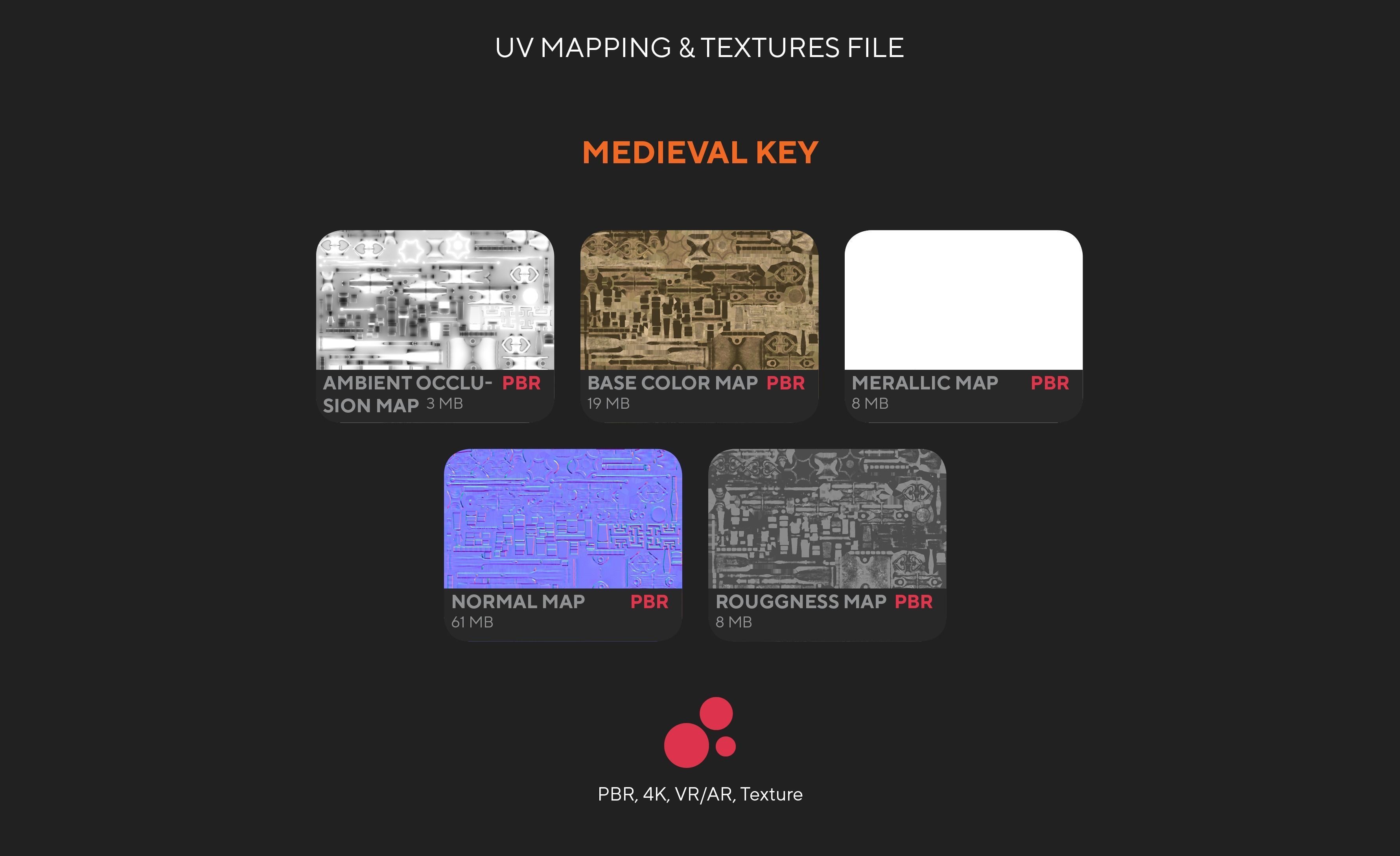 Medieval Keys Set 04 AR low-poly 3D model Low-poly 3D model_12