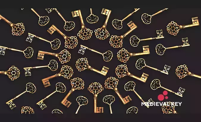 Medieval Keys Set 04 AR low-poly 3D model Low-poly 3D model