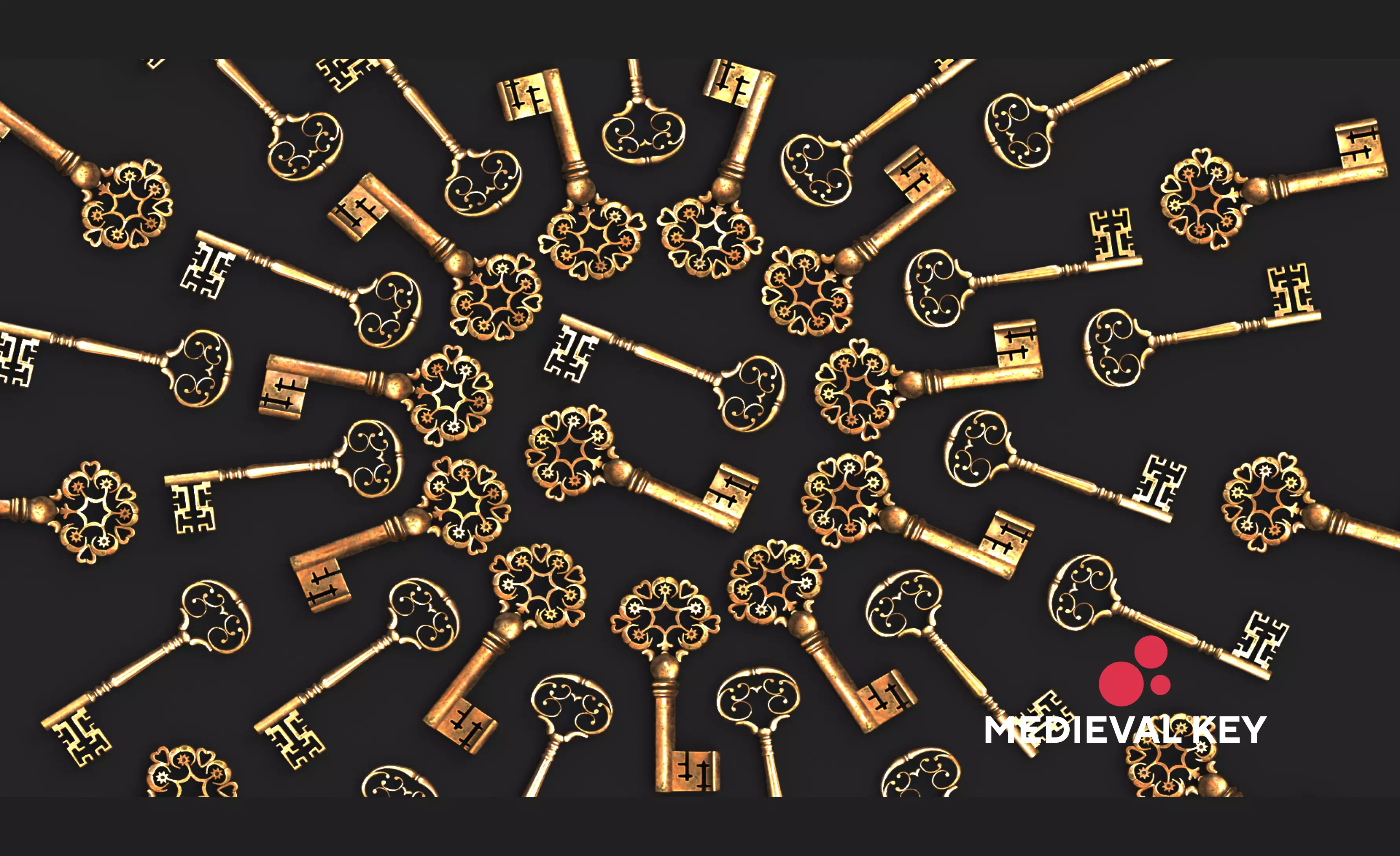 Medieval Keys Set 04 AR low-poly 3D model Low-poly 3D model_0