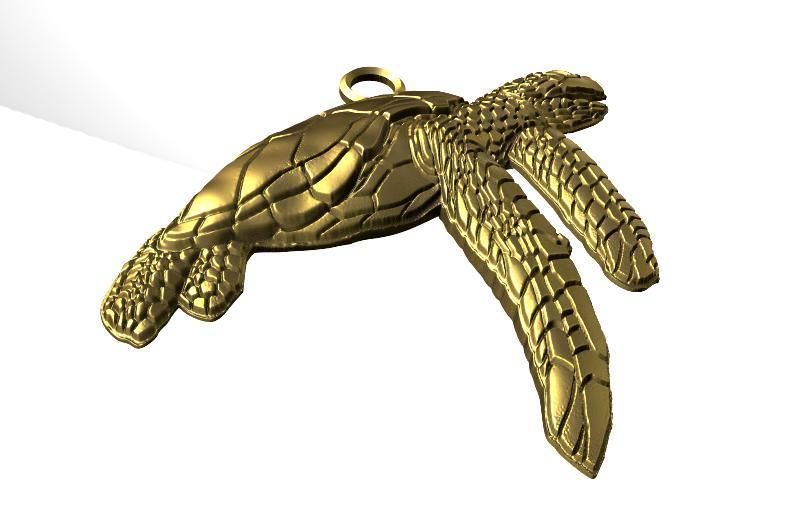 Turtle pendant  3D print model_3
